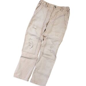 Pilcro Anthropologie Distressed Grunge Paint Splatter Straight Leg Cargo Pants